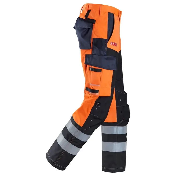 Hlače Trousers Reinforced Front of Leg, High-Vis Orange Class 1