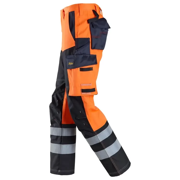 Hlače Trousers Reinforced Front of Leg, High-Vis Orange Class 1