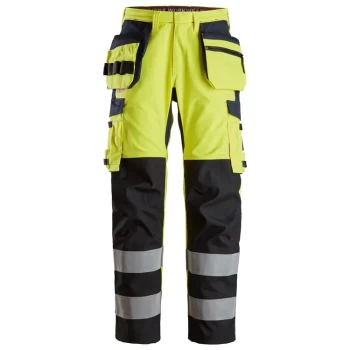 Hlače Trousers Reinforced Shin, Holster Pockets High-Vis Class 2