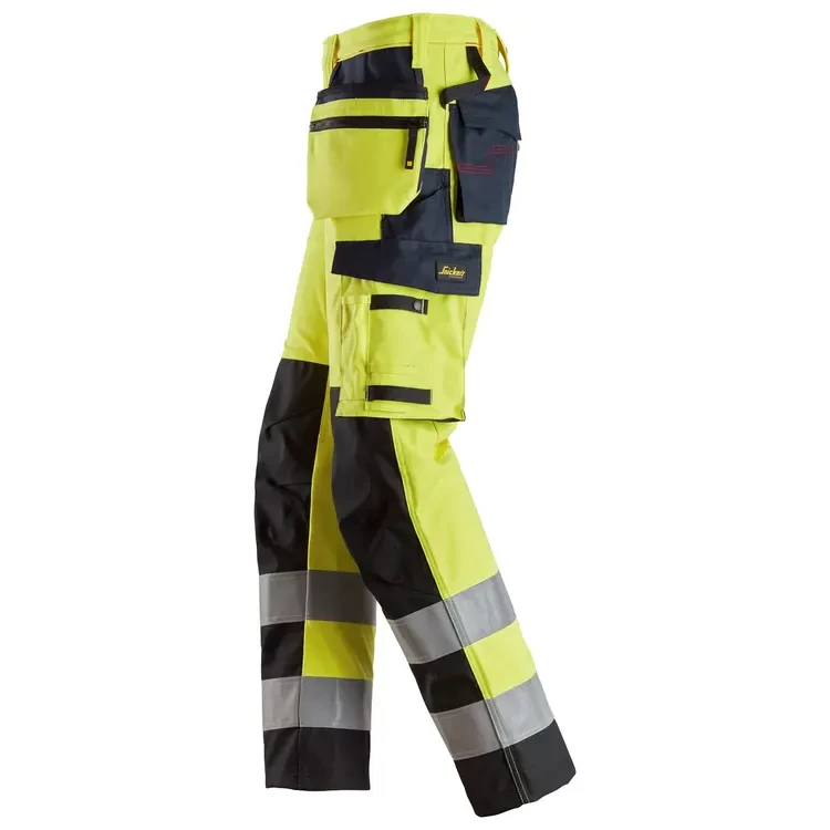 Hlače Trousers Reinforced Shin, Holster Pockets High-Vis Class 2